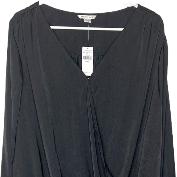 NWT American Eagle Black Faux Wrap BodySuit - Picture 2 of 12